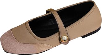 Generic Womens Mary Jane Shoes Casual Foldable Flats Stylish Classic Lightweight Non-Slip Comfortable Ballet Flat Shoes Work Office Party Khaki