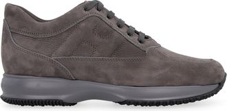 Hogan Mens Trainers Interactive Suede Grey Calf Leather Sneaker