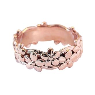 Generic Fashion Trends Flower Shaped Ring for Women Elegant Jewelry Accessory Perfect for Ladies Design Statement Ring (Rose Gold, 11)