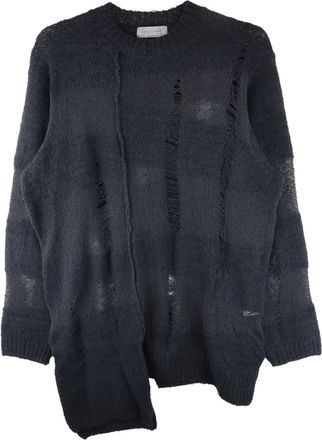 Yohji Yamamoto Maglione con effetto vissuto - Nero