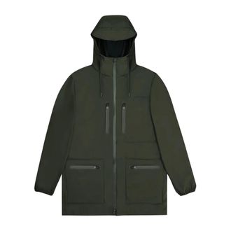 Rains Cargo Long Jacket - Heren - Regenjassen - Groen - S - Polyester - Jassen