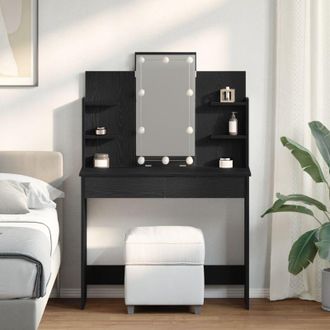 vidaXL Tavolo da Trucco Rovere nero 96 x 40 x 142 cm Legno multistrato - Vidaxl