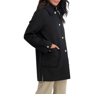 Elie Tahari Paula Single Breasted Wool Bend Coat in Black at Nordstrom Rack, Size X-Large