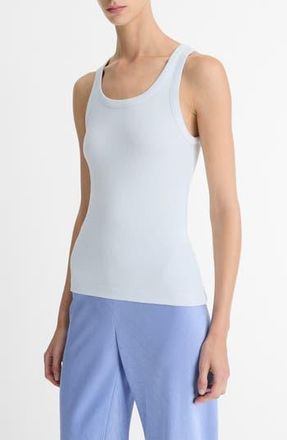 Vince Scoop Neck Rib Tank in Sky Powder at Nordstrom Rack, Size Large