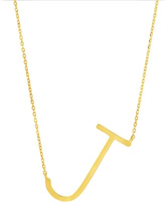 MAX + STONE 14k Yellow Gold Plated Sterling Silver Large Sideways Block Initial Letter