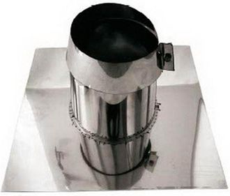 MBM Tubo De Humos De Pared Doble Aislado De Acero Inoxidable Con Fald&oacute;n Para Techos Planos Dn 130/180