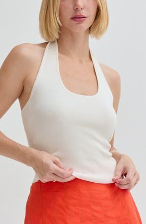Crescent Halter Knit Top in Ivory at Nordstrom, Size Medium