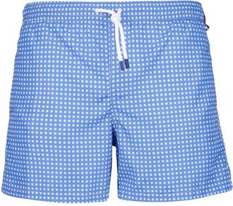 Fedeli Blauwe gestippelde zwemshorts - Heren - Strandmode - Blauw - XL - Polyester - Badmode