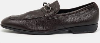 Ferragamo Dark Brown Leather Gancini Penny Loafers
