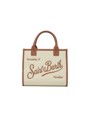 MC2 Saint Barth Rectangular Cream Canvas Tote Bag