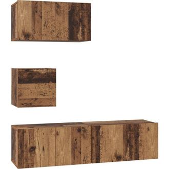 vidaXL Conjunto De Mueble De Tv 4 Pcs Madera Vieja 60 X 30 X 30 Cm Vidaxl
