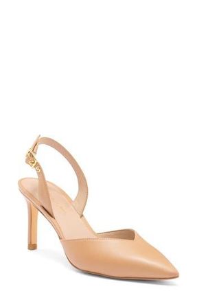 Stuart Weitzman Ryder Slingback Leather Pump in Golden Beige at Nordstrom Rack, Size 6