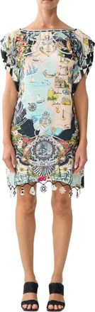 Camilla Gusset Tunic Short Kaftan - Dames - Korte kleedjes - Veelkleurig - Xs/S - Kleedjes
