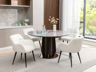 Pascal Morabito Sedia con braccioli Tessuto bouclette e Metallo Bianco - Lotto di 2 - PEGA