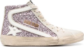 Golden Goose Sneaker With Glitter And Zipper