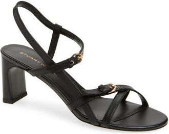 Stuart Weitzman Babette Buckle Sandal in Black at Nordstrom, Size 9.5