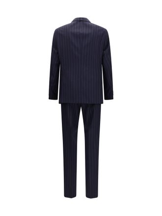 HUGO BOSS Mens Striped Virgin Wool Suit Dark Blue Merino Ovis Aries Suits