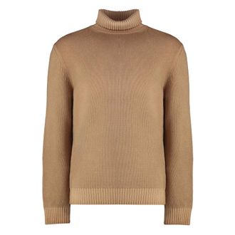Malo Turtlenecks, male, Beige, L, Ribbed knit turtleneck Jumper