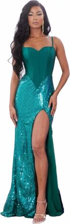 Portia & Scarlett Sweetheart Slip Maxi Dress In Emerald