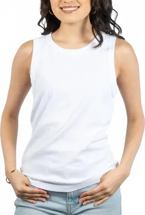 Dylan Womens Jude Rib Tank Top In White