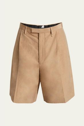 Givenchy Pleated Formal Short Tan, Brand Size 58 (US Size 42)