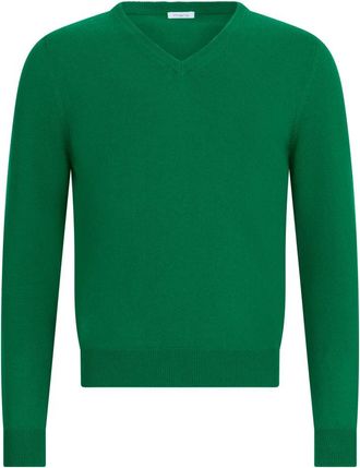 Malo V-hals Trui - Heren - Cashmere truien - Groen - M - Kasjmier - Truien & Vesten