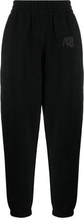 Alexander Wang Sweatpants, female, Black, M, Logo-Print Tapered Track Trousers