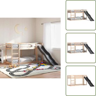 vidaXL Letto per bambini - vidaXL Letto a Castello Scivolo e Scala 80x200 cm Legno Massello Pino - Letto in legno