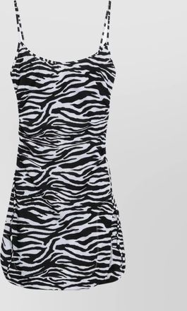 The Attico zebra print beach cover up mini dress