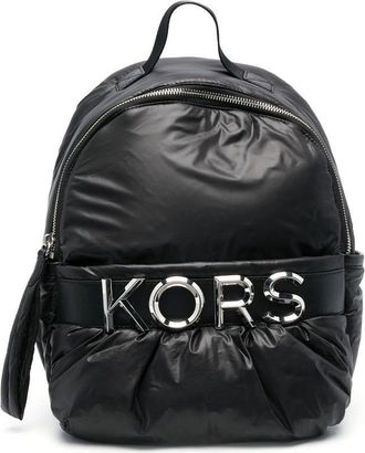 Michael Michael Kors Leonie logo-lettering backpack - unisex - Fabric - One Size - Black