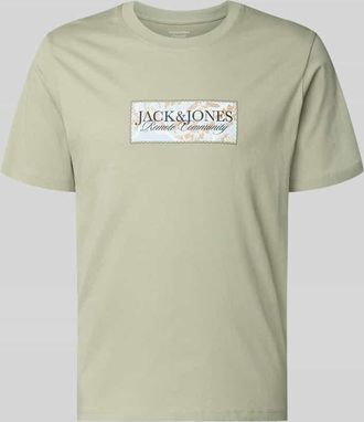 Jack & Jones Jack & Jones T-Shirt mit Label-Print in Schilf, Gr&ouml;&szlig;e XXL