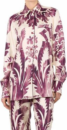 F.R.S. For Restless Sleepers Talo Velvet Pajama Top In Damascus Pink