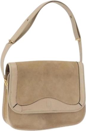 Dior Pre-owned Vintage Suede Shoulder Bag - Dames - Vintage Schoudertas - Beige - ONE Size - Leer - Vintage
