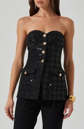 ASTR the Label Milani Strapless Sequin Top in Black at Nordstrom Rack, Size Small