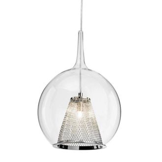 Netlighting Arlo 1 Light Ceiling Pendant Chrome Clear Glass G9