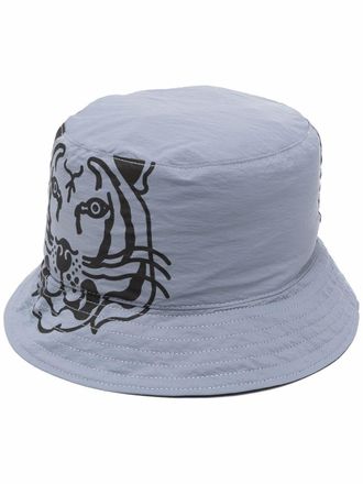 Kenzo Tiger logo-print bucket hat - men - Nylon - M - Blue