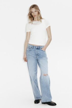 H&M Wide Regular Jeans in Light Denim Blue at Nordstrom, Size 16