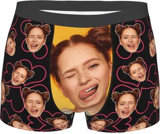 Generic Mens Boxers with Face on Personalised, Personalised Boxers for Men Photo Custom Funny Boxer Briefs with Picture for Valentines Day Christmas Day (UK, 