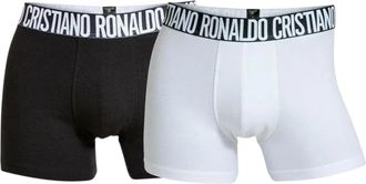 CR7 Cristiano Ronaldo Basic 2-Pack Trunk Boxer Briefs Underwear in White Men