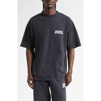 Balenciaga Masking Tape Logo Dry Jersey T-Shirt in 1041 Faded Washed Black at Nordstrom, Size Xx-Large