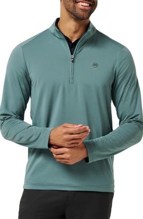 Travis Mathew Heater Pro Quarter Zip Pullover in Silver Pine at Nordstrom, Size Xxx-Large