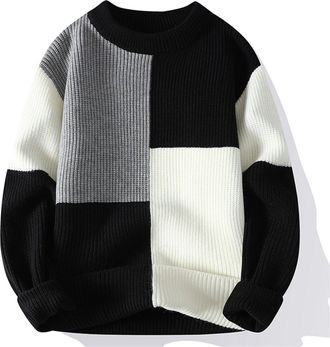 Generic Mens Crew Neck Jumper Half Zip Jumpers 2025 Trendy Mens Autumn And Winter Fashion Sweatshirt Patch Regular Edition Shoulder Sleeve Pullover Solid Colo