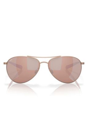 Costa Piper 58mm Polarized Pilot Sunglasses in Rose Gold /Copper Silver 580P at Nordstrom