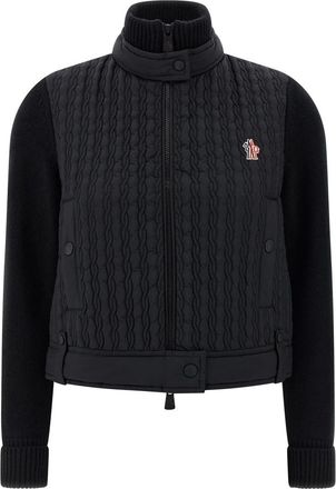 Moncler Gewatteerd wollen vest met rits - Dames - Vesten - Zwart - L - Wol - Truien & Vesten