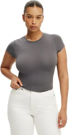 Cotton On Womens Hold Me Short Sleeve Crew Neck in Steel Onyx at Nordstrom, Size Xx-Small