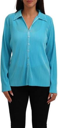 Cyrus Rib Button-Up Shirt in Blue Atoll at Nordstrom Rack, Size X-Large