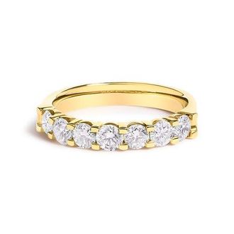 House of Brilliance 14K Gold 1.0 Ctw Diamond 7 Stone Band Ring in Yellow Gold at Nordstrom, Size 6.5