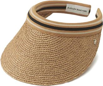 Helen Kaminski Bianca Raffia Striped Visor Hat