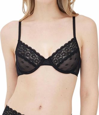 Skarlett Blue Dare Dot Plunge Unlined Bra In Black