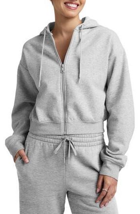 Beyond Yoga LuxeFleece Zip-Up Hoodie in Light Heather Gray at Nordstrom Rack, Size Large